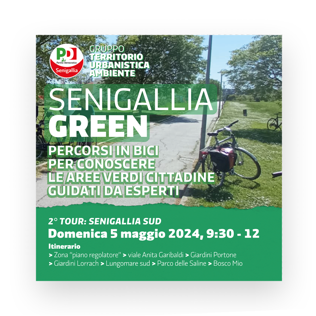 Nella locandina dell'iniziativa si legge anche l'itinerario: Zona "piano regolatore", viale Anita Garibaldi, 
Giardini Portone, Giardini Lorrach, Lungomare sud, Parco delle Saline, Bosco Mio