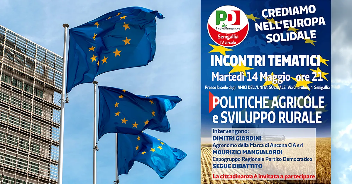 Martedì 14 maggio parliamo di politiche agricole con Giardini e Mangialardi