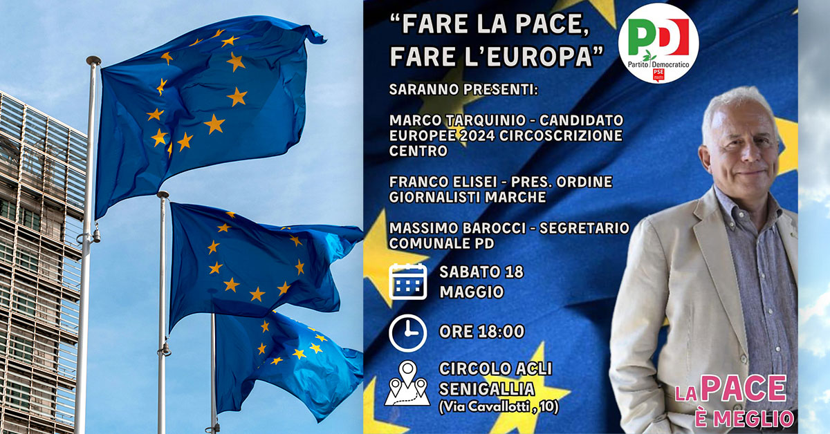 La locandina dell'incontro, con una foto di Tarquinio
