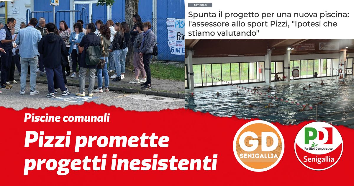 Pizzi e Olivetti, vogliamo la verità sulle piscine: basta scaricabarile sul passato e progetti inesistenti